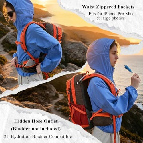 Hiking Backpack 35L, Waterproof Travel Rucksack with Shoe Compartment — view 5