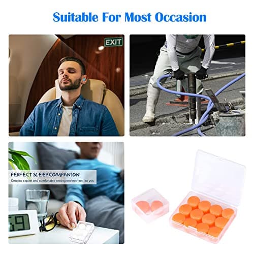 zhibeisai 21 Pairs Silicone Earplugs for Sleeping Noise Cancelling Sound Blocking Silicone Ear Gels Deep Sleep Silicone Ear Plugs Reusable Noise Cancelling Earbuds Earplugs Washable Earplugs 32dB NRR — view 6