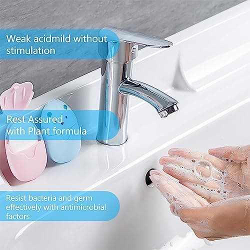 2 Boxes(100 Sheets) Travel Paper Soap Sheets Washing Cleaning Hand Bath Scented Paper Soap Outdoor Mini Slice for Indoor and Outdoor Activities — view 6