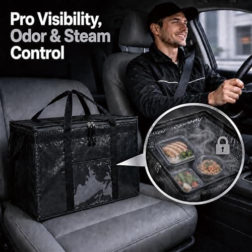 NZ home PRO Large Insulated Food Delivery Bag (2XL, Black, 1 Pack) — view 4