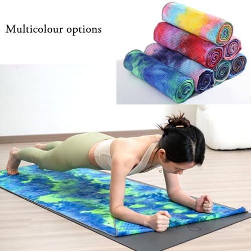 Oaygat Yoga Mat Towel Non Slip Hot Yoga Towel with Grip Dots 24" x72" Yoga Blanket Super Soft Sweat Absorbent Microfiber Cloth Yoga Mat Towel with Mesh Carry Bag for Pilates Bikram Gym Workout — view 2