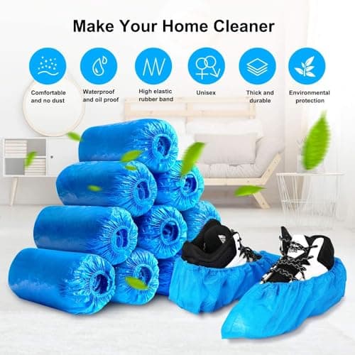 G4GADGET 30 pcs Disposable Shoe Cover Blue Cleaning Overshoes Boot Safety — view 4