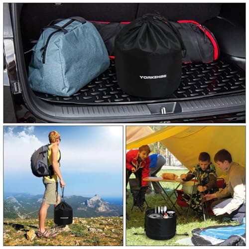 Yorkenbe Camping Cookware Mess Kit Bag, High Capacity Camping Tableware Storage Bag, Drawstring Heavy Duty Water Resistant Cookware Organizer for BBQ Outdoor Cooking Essentials (1) — view 6
