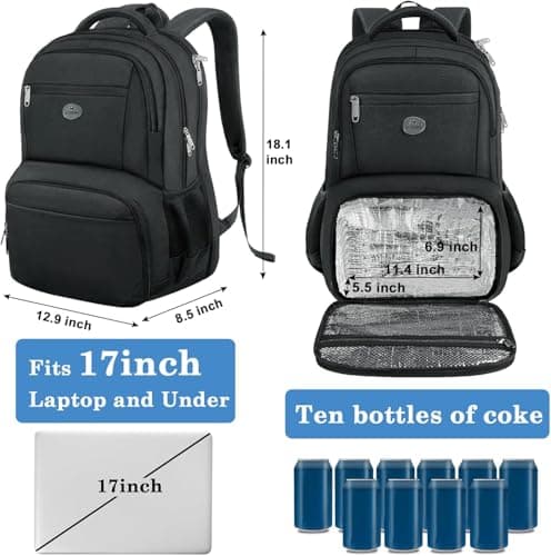 MATEIN 18 Inch Laptop Backpack with Lunch Compartment,Large Travel Rucksack — view 4