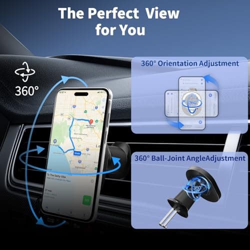 Mag-safe Car Charger Mount,15W Fast Charging, Wireless Car Charger Magnetic Car Phone Holder Air Vent Mount for iPhone 17/16/15/14/13/12/Pro/Plus/Max, for Samsung Galaxy S25/24/23/22/21/20+ Ultra — view 6
