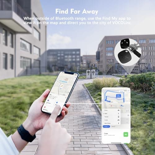 VOCOlinc Smart Tracker Tag, Key Finder Works with Apple Find My (iOS Only), IP65 Waterproof & Battery Replaceable, Bluetooth Item Locator for Wallet, Luggages, Suitcases, Bags, Black 1 Pack — view 4