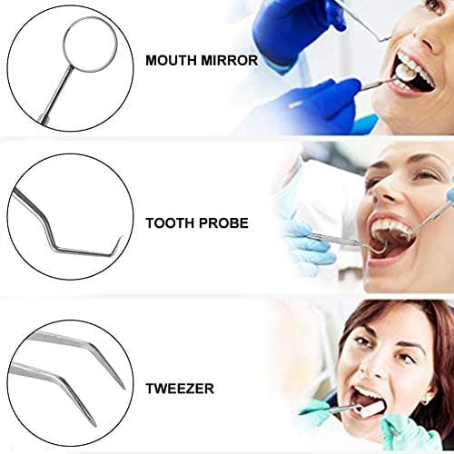 Oral Care Kit 3pcs/Set Stainless Steel Oral Care Kit Plaque Calculus Removal Dental Hygiene Tool for Home Use — view 6