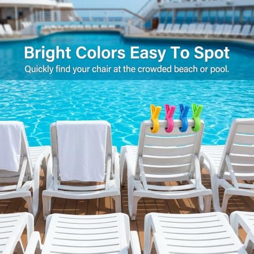8 Pcs Large Beach Towel Clips Sun Lounger Clothes Pegs for Pool Cruise — view 5