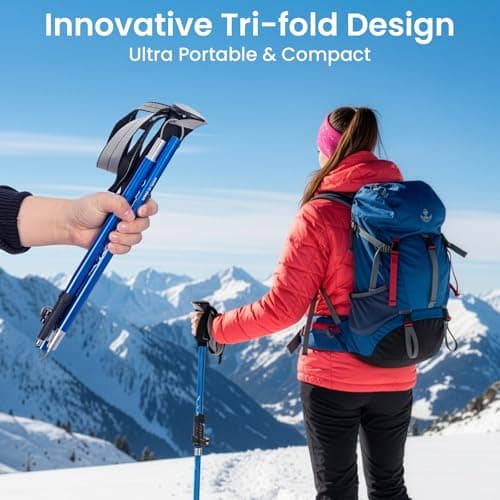 GREENSAPPIRE Walking Poles, 2 Pack Lightweight Collapsible Trekking Poles, Adjustable Hiking Sticks 108–130 cm, 7075 Aluminum with EVA Foam Grip & Padded Wrist Straps for Hiking, Camping & Backpacking — view 2