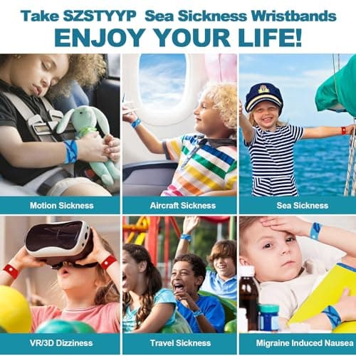 Motion Sickness Bands for Kids: Cruise Travel Essentials Anti-Nausea - Acupressure Wristband for Morning - Car Sea Sickness Wristbands for Kids (Colorful Red) — view 6