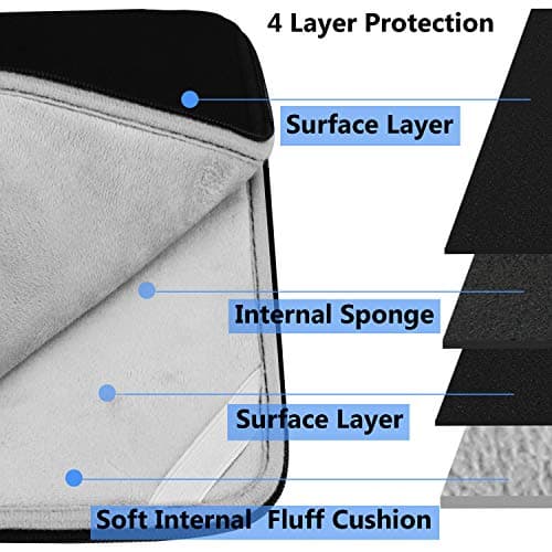 Hsmienk Laptop Sleeve, 15.6 Inch, Durable Shockproof Protective Cover, Compatible with HP, ASUS, Lenovo, Acer, Notebook, Computer, Black — view 2