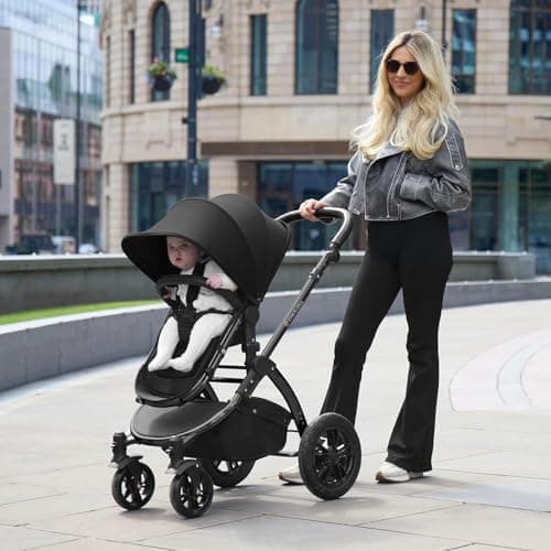 Ickle Bubba Luxe Travel System & Cirrus Car Seat (Black/Charcoal/Tan) — view 2