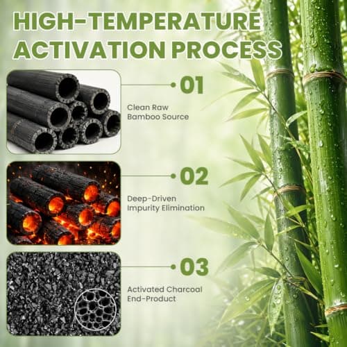 vsshe Bamboo Charcoal Air Purifying Bags 6Pack, 6x50g Natural Activated Deodorize Bags, Removes Odors and Moisture, Activated Charcoal Shoe Odour Absorber, Air Freshener for Home,Car Pets Room,Closet — view 5