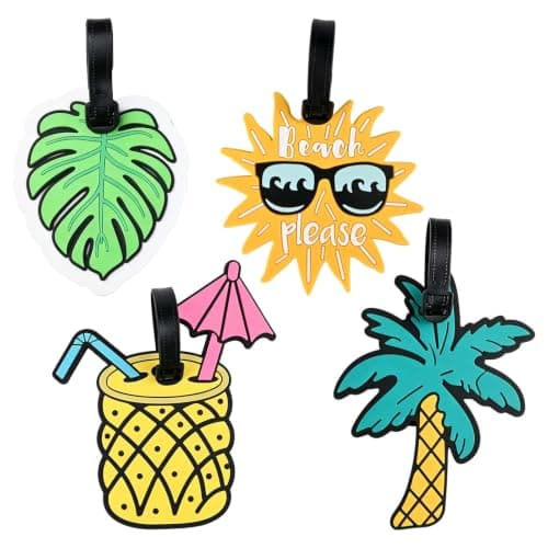 4PCS Silicone Luggage Tags for Suitcase Cruise Backpack Travel
