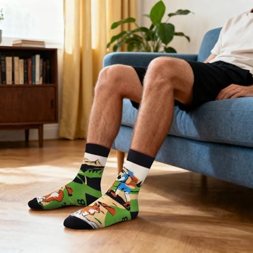 Funny Socks for Men Dad Teenage Boys - RISE AND CLIMB - Novelty Funky Odd Fun Socks for Travellers Climber - Travel Climbing Hiking Accessories Fathers Day Birthday Gifts Christmas Stocking Filler — view 3