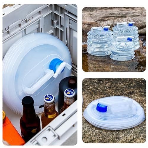 TBIBINWP Water Container, 3L/5L/10L/15L Collapsible Water Carrier with Tap, Folding Water Bucket, BPA-Free, Portable Water Tank, Perfect for Hiking Camping BBQ Picnic Outdoor Use (5L) — view 3