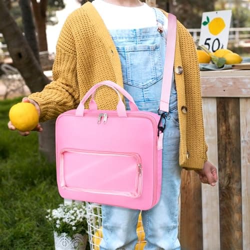 Gaga city Kids Laptop Briefcase, Bilingual Educational Computer Bag, Pink — view 6