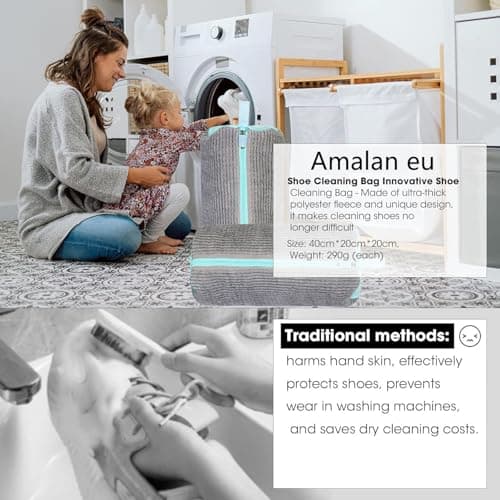 2Pcs Shoe Washing Bags for Machine-40x20cm Wash bag for Trainers-Grey — view 5