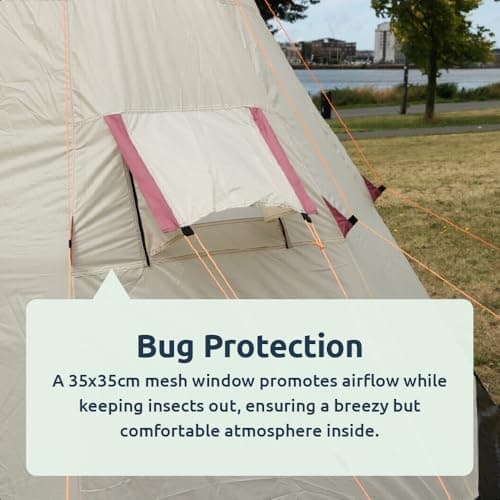 Redcliffs Teepee Camping Tent | 2-3 Person, Spacious & Durable Tipi, 250x250x240cm, Weather-Resistant Polyester with Easy Setup, Ideal for Family, Group Camping, Festivals & Outdoor Adventures — view 4