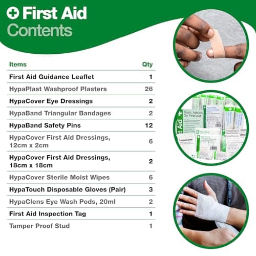 Safety First Aid Group Workplace First Aid Kit (Small 1-10 Persons) Economy HSE-Compliant with Inspection Tags, Wall Bracket, Extra Plasters — view 5