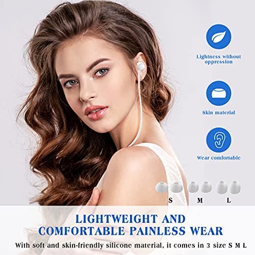 Yiwiso Sleep Headphones, Soft Earphones Wired for Sleeping, Sleep Earpbuds for Side Sleeping, In-Ear Headphones with Mic and Volume Control, Noise-Isolating, Travel, Relaxation (White) — view 3