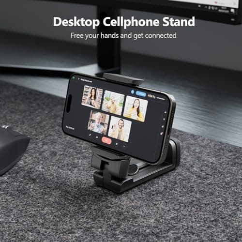 MiiKARE Portable Airplane Phone Holder 360° Rotation Phone Holder for Plane,Hands-Free Travel Essentials for Flying,Foldable Pocket-size Phone Stand Holiday Essentials Compatible iPhone&Android,Black — view 4