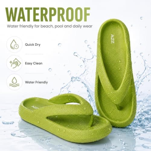 A2Z Women EVA Flip Flops Lightweight - Slider LDS 1304 Olive 5/6 UK — view 4