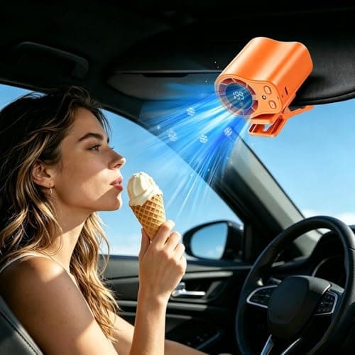 Travel Fan - 8x7cm Adjustable Speeds Rechargeable Waist Cooler | Interactive Clip On Fan | Personal Waist Cooling Gadget For Cycling Traveling Fishing Camping Beach Road Trip Jobsite Men Youth — view 3