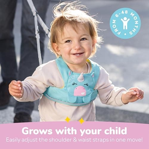 Trunki ToddlePak - Fuss Free Baby Walking Reins and Toddler Safety Harness – Una Unicorn (Teal) — view 4