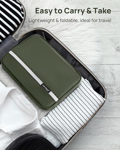Carttiya Hanging Travel Toiletry Bag - Large Wash Bag for Men and Women, Waterproof Foldable Cosmetic Bag Make up Toiletry Bag with Hook for Business Trip, Gym, Vacation and Household (Army Green) — view 6