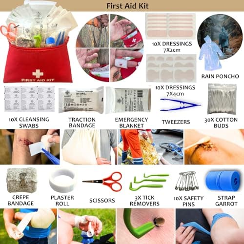 BIRKOSCH Survival & First Aid Kit – 15 Tools + 60 Emergency Supplies — view 2