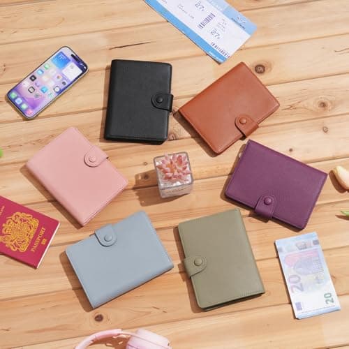 WASON Leather Passport Cover Wallet - Travel Passport Holder with RFID, Card Slots, Cash Pocket, Coin Purse, Tracker Slot, Boarding Pass and Ticket Organizer for Men and Women (Black) — view 5