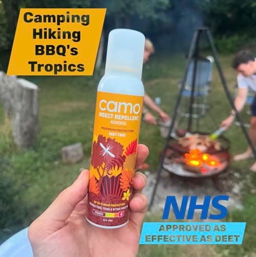 CAMO Maximum Repellent Aerosol 125ml - Fabric Spray, Against Mosquitoes, Biting Insects and Ticks - Up to 11 hrs Protection for Any Destination incl. Tropics- Deet Free & Family Friendly. — view 2