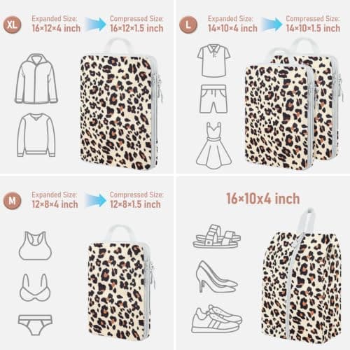 Compression Packing Cubes for Travel, Travel Essentials Luggage Organizer bags for Suitcase, Durable Compression Travel Packing Cubes for Carry on Backpack — view 3