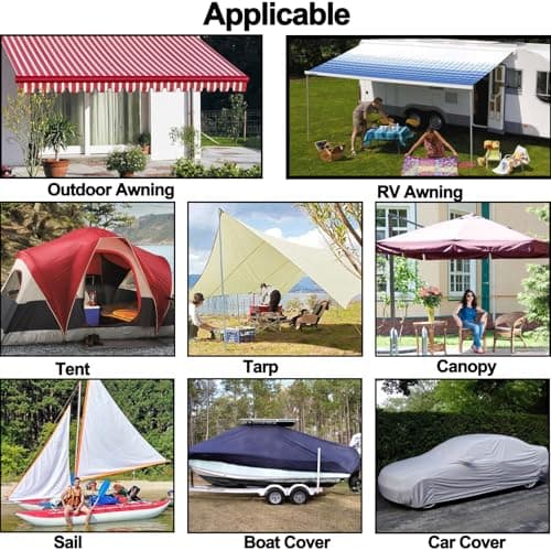 KAIHENG Waterproof Repair Tape for Awning,20FT Outdoor Canvas Tarp Repair Tape, Tent, Boat Covers, Canopy, Sail Tape, Tear Repair Patch Kit, Heavy Duty UVproof (5IN,White) — view 3