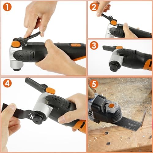 10pcs Oscillating Saw Blades Quick Release Multitool for Metal Wood Plastic Cut Blades Fit Cable Black — view 6