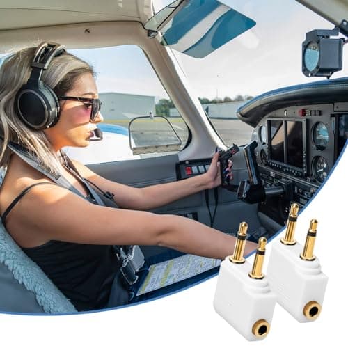 AXFEE 2PC Airplane Flight Headphone Adapters(Gold Plated 3.5mm,White) — view 4