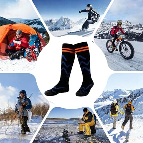 Srliya Smart APP Control Heated Socks for Men Women 4 Heat Levels Battery Heating Socks for Winter Travel Camping Fishing 2 Pairs — view 4
