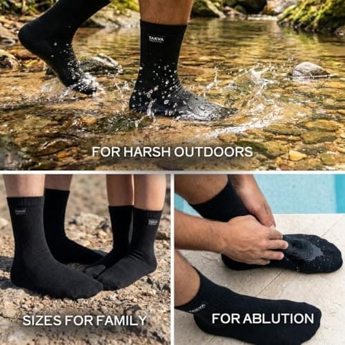 TAKVA Waterproof Wudhu Socks for Men & Women – Breathable Microporous Membrane, 4-Way Stretch, All-Season Outdoor Performance – Waterproof Hiking Socks for Masah, Travel & Rugged Terrain — view 5