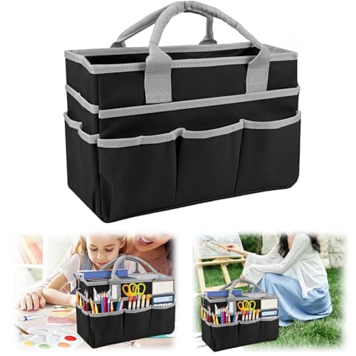 Desktop Art Craft Storage Bag, Foldable File Folder Tote Storage Organizer — view 5