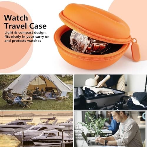 HELMDY Travel Watch Case for Women & Men (Orange-2 Pieces) — view 5
