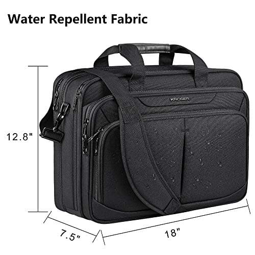 KROSER Laptop Bag Expandable Lightweight Briefcase for 17.3" Work Bag — view 4