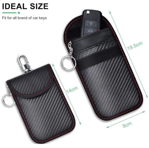 Faraday Pouch for Car Keys, Signal Blocking Case with RFID and Keyless Entry Protection, Carbon Fibre Style Key Fob Bag, Anti-Theft Security Holder to Help Prevent Relay Attacks from Wifi Bluetooth — view 5