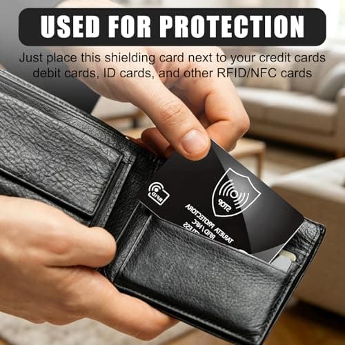 RFID Blocking Card 6 Pack, Ultra Thin Wallet Shield Card for Contactless Protection, Credit Card Protector for Credit Card Holder RFID Blocking, Anti Theft NFC Blocker for RFID Purses for Women Men — view 6