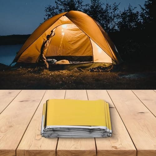 Survival Blanket Gold Aluminum Mylar Thermal Insulating Sheet For Camping Hiking First Aid Kit Outdoor Safety Gear 160x210cm(Gold （160 * 210cm）) — view 6