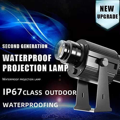 LED Projector Advertising Projection Light Ustom Image GOBO Logo Projector for Indoor Use Hotel Restaurant Advertising Signs,Remote Control,Black,60W — view 2