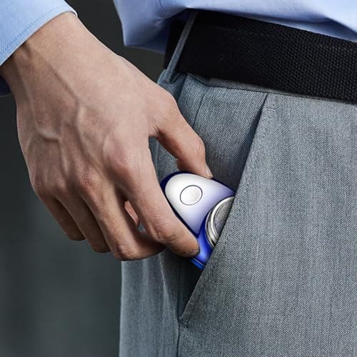 Portable Electric Men Shaver, Wet Dry Trimmer Shaving Machine, Small Face Shaver, Rechargeable Travel Beard Trimmer Detachable Washable Head Portable Pocket Size — view 4