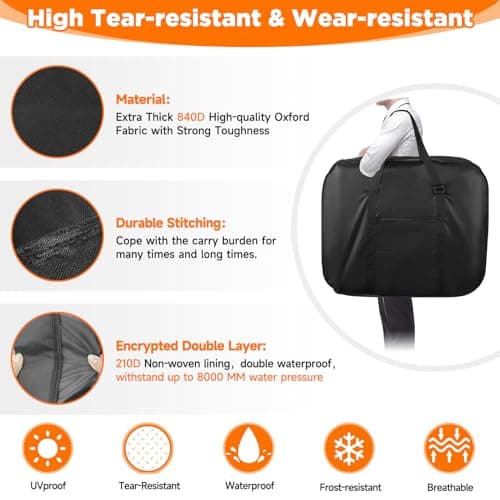Folding Bike Travel Bag Waterproof,20inch Portable Folding Cycling Bags，Multifunctional Bicycle Carrying Transport Case with Strong Webbing for Airplane Car Shipping,Bike Accessories with Handleba Bag — view 4