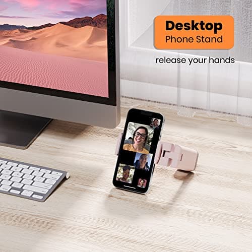 Airplane Phone Holder - Klearlook 4 in 1 Adjustable Phone Stand for Travel,360 Rotation Handsfree Viewing Flight Phone Holder,Foldable Travel Essentials,Accessory for Flying/Traveling/Home/Office-Pink — view 4