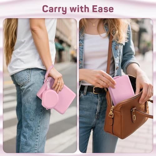 MoKo 6-7 Inch Silicone Clutch Sleeve for Kindles & E-Readers, Multi-Purpose Bag with Accessory Pouch Fits 7" Paperwhite/Colorsoft & 6.8" Paperwhite, 6" Kindles, Kobos, Nook, iPad Mini 6, Pink — view 6
